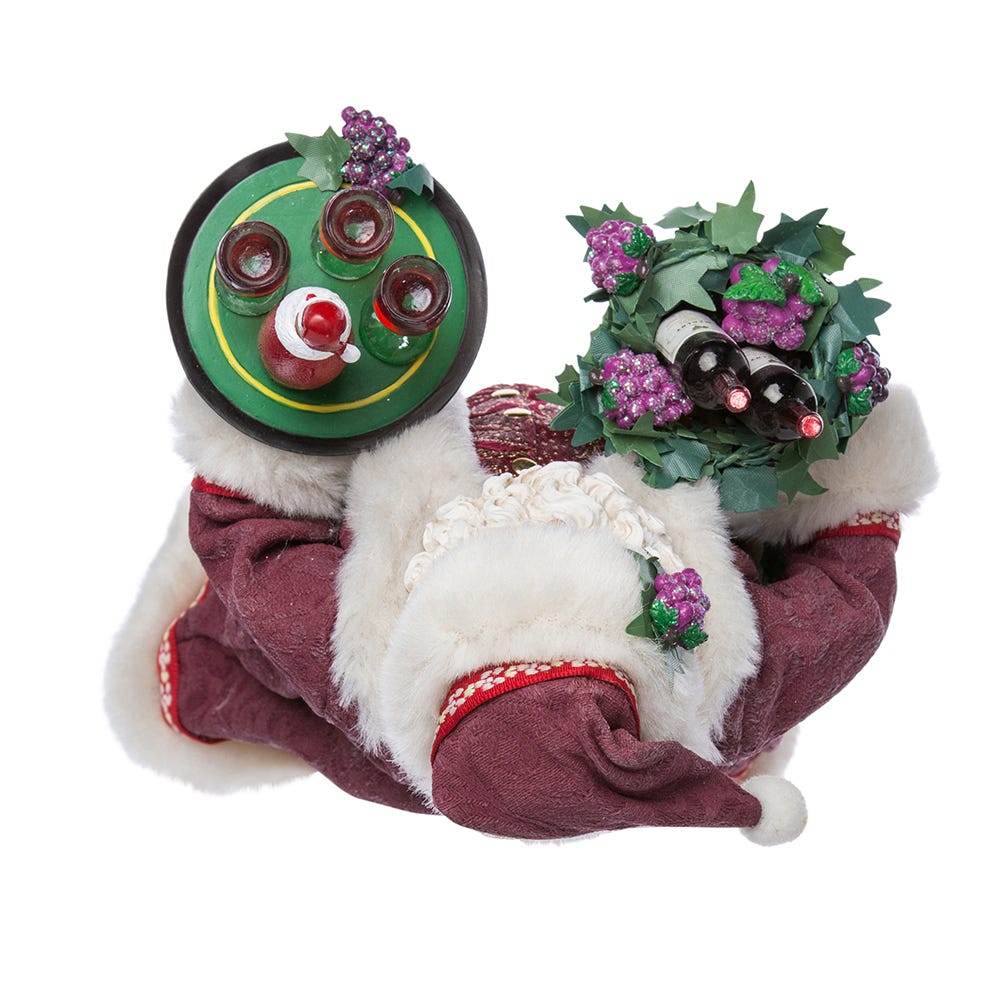 Kurt Adler 11.5-Inch Fabriché Santa with Wine Basket